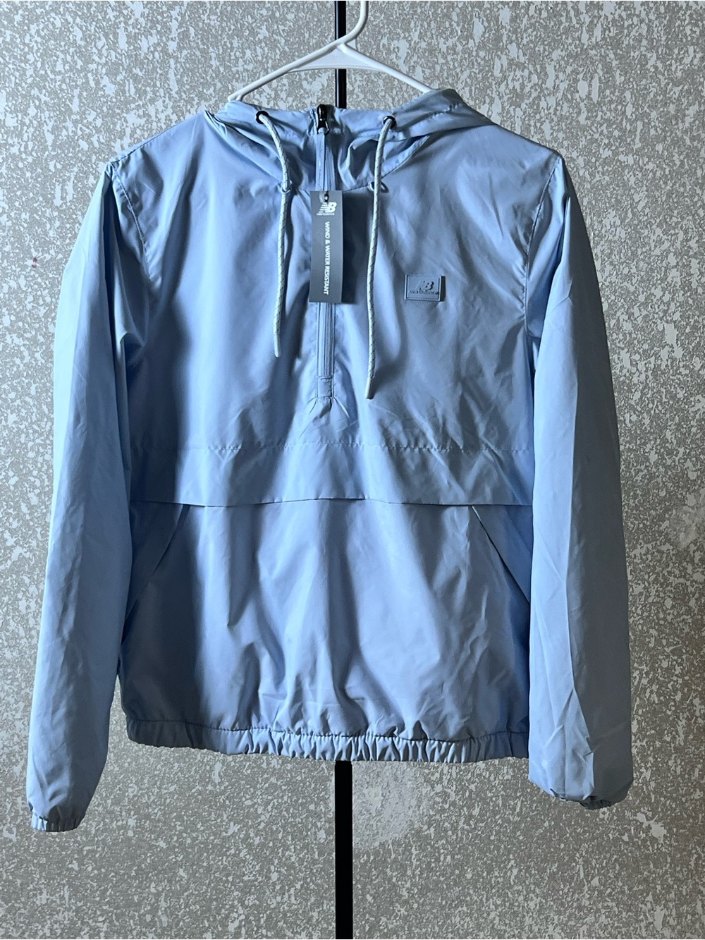 New Balance Baby Blue Hooded Windbreaker Jacket